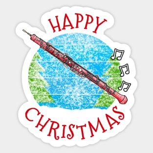 Christmas Oboe Oboist Woodwind Musician Xmas 2022 Sticker